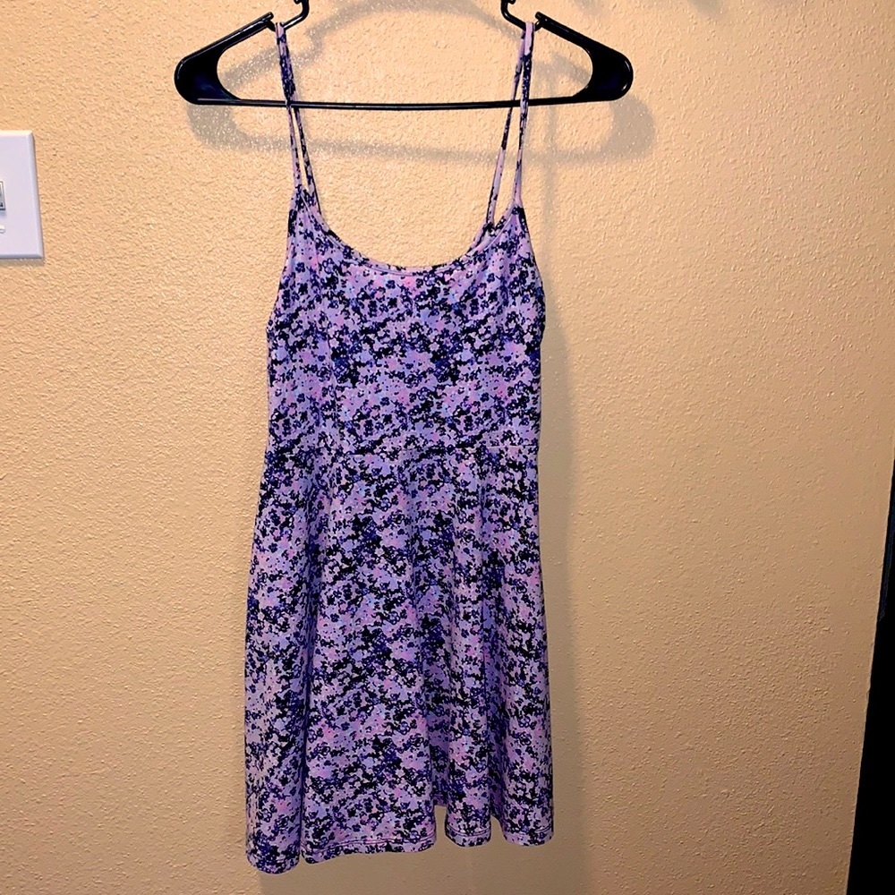 Purple floral mini dress